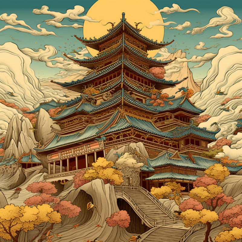 著名景点黄鹤楼插画,插画/手绘图,插画/手绘图库,插画/手绘图下载,插画/手绘